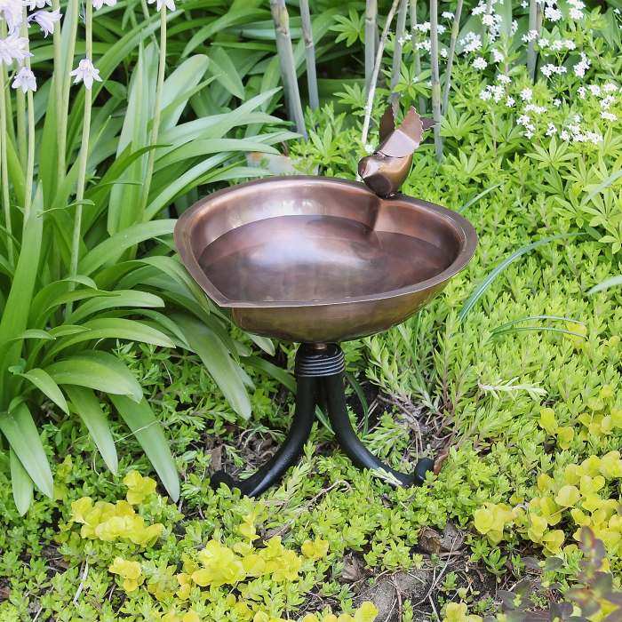 Achla Heart Shaped Birdbath w/Tripod Stand